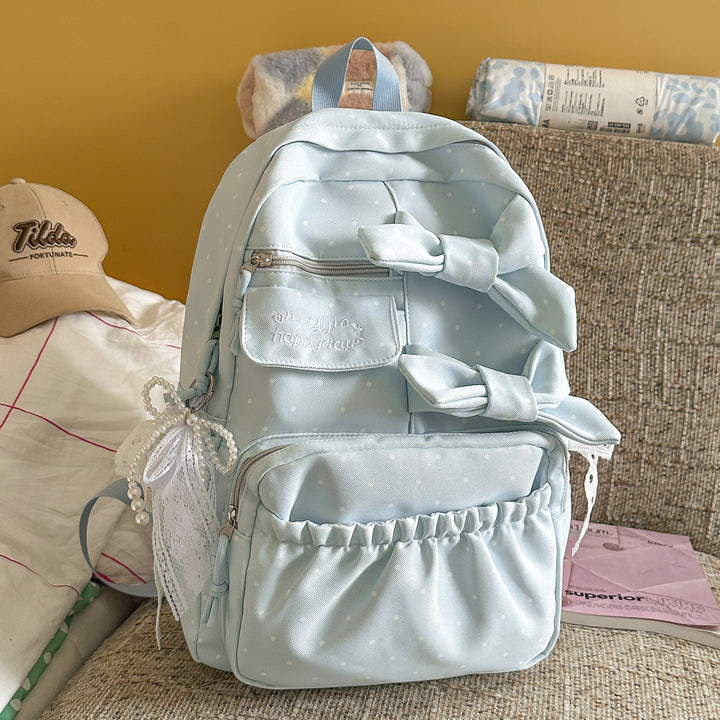 Bow-Embellished Casual Backpack Stornfield
