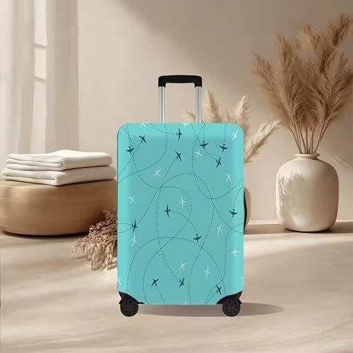 Unisex nan elastic suitcase cover with volcanic lava marble design, stretch protective cover for trolley Stornfield