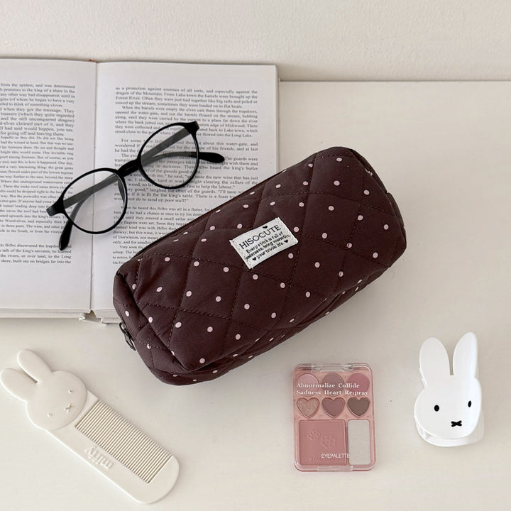 Quilted Cosmetic Pencil Case