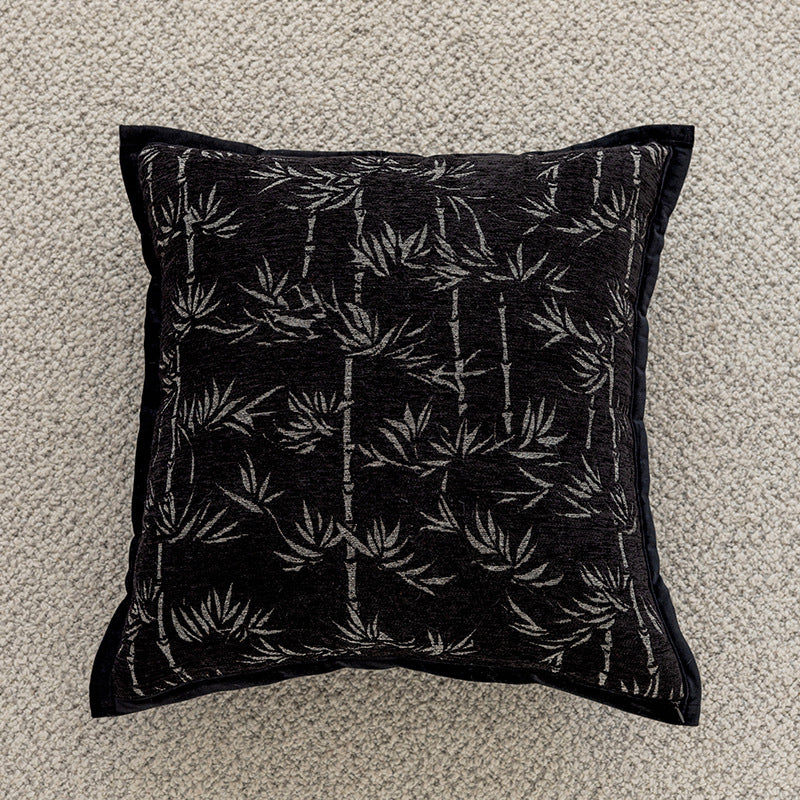 Hand-Tufted Abstract Loop-Squiggle Square Throw Pillow Cover with Hidden Zipper