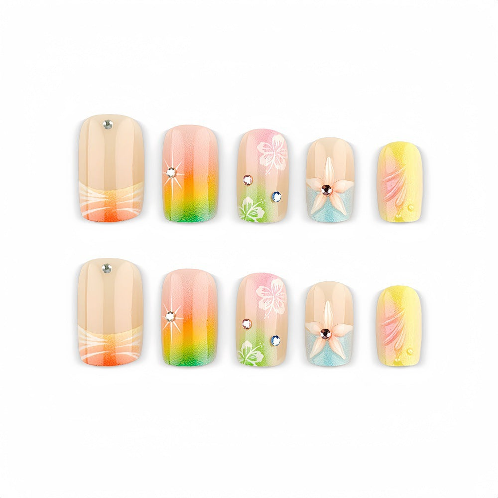 Artful Nail Tips with Floral Accents Stornfield