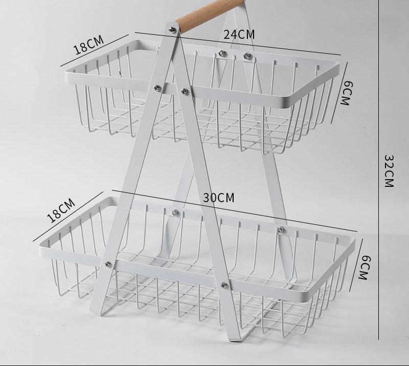 Sturdy Two-Tier Metal Storage Basket Stornfield