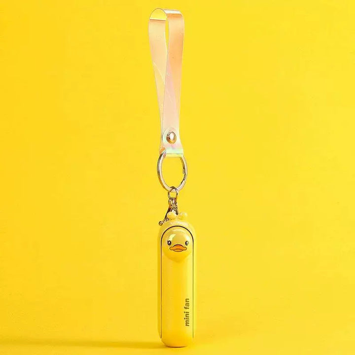 Unisex One Size Rechargeable Keychain Handheld Mini Fan with Wrist Strap and Novel Frog Charm Stornfield