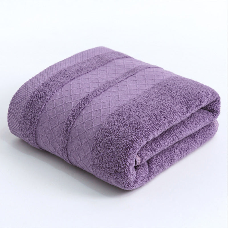 Large premium terry bath towel with decorative structure border