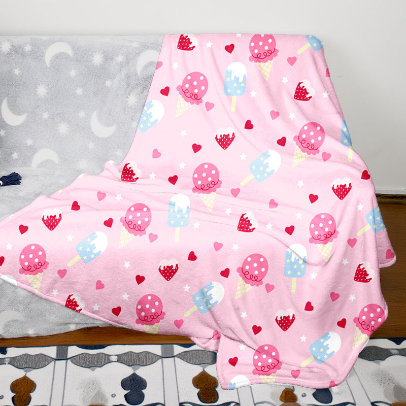 Heart Pattern Fleece Throw Blanket