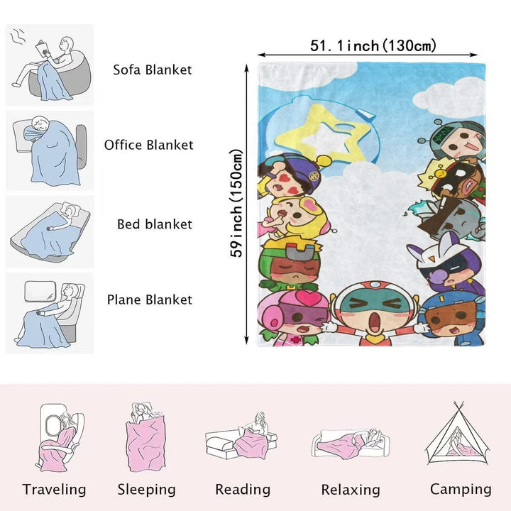 Cartoon-Themed Plush Blanket