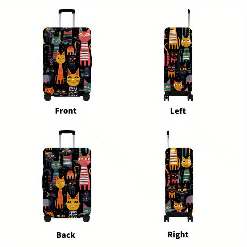 Unisex nan elastic suitcase cover with cartoon cat design stretchable scratch-resistant protective for luggage Stornfield