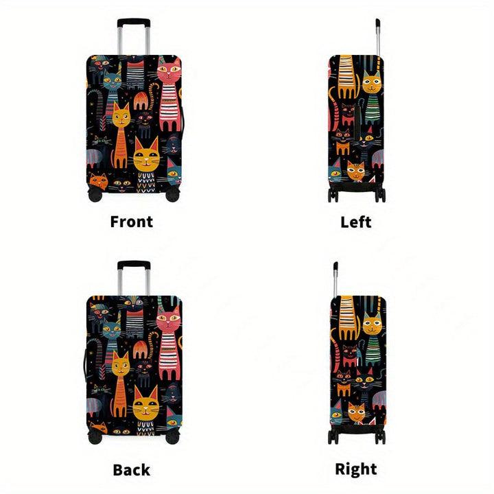 Unisex nan elastic suitcase cover with cartoon cat design stretchable scratch-resistant protective for luggage Stornfield