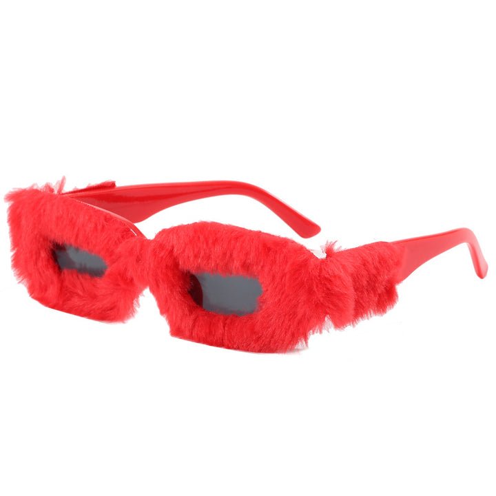 Ladies extravagant sunglasses with luxurious fur frame Stornfield