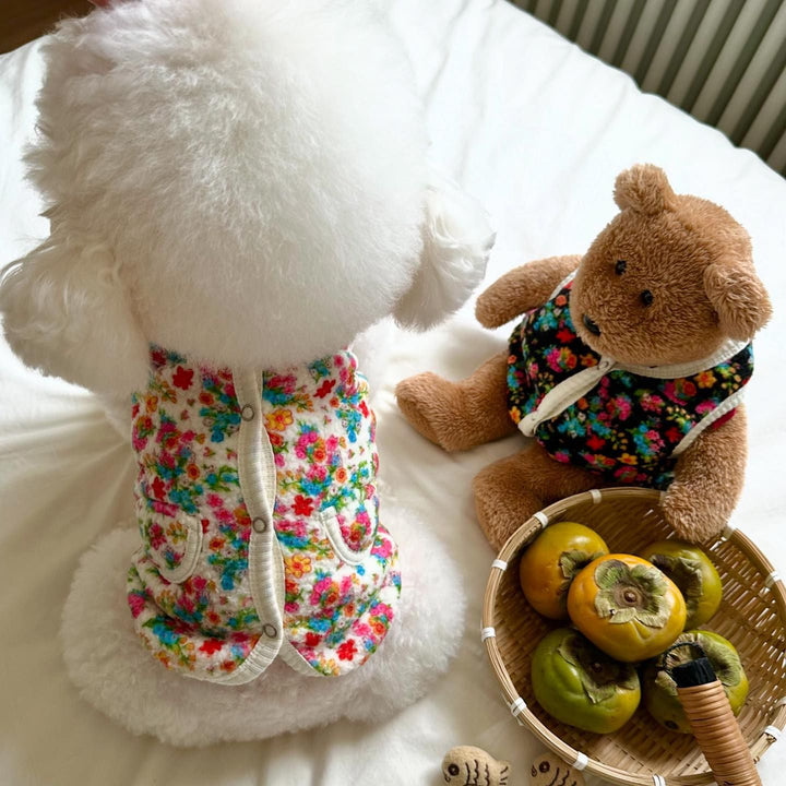 Floral Fleece Snap-Front Dog Vest