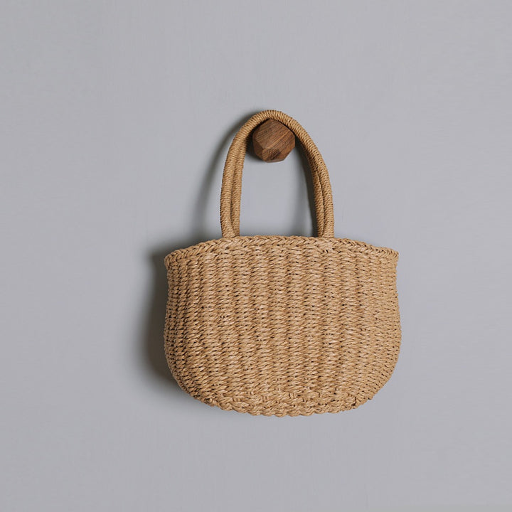 Handwoven basket bag with curved handles Stornfield