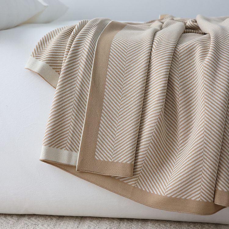 Chevron Pattern Knit Throw Blanket