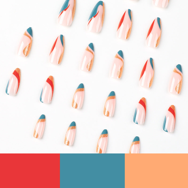 Artificial nail art with creative gradient and glitter elements Stornfield