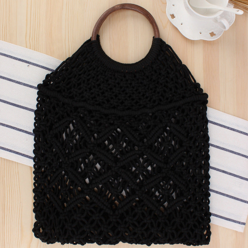 Macrame Tote Bag with Double-Layer Inner Pocket Stornfield