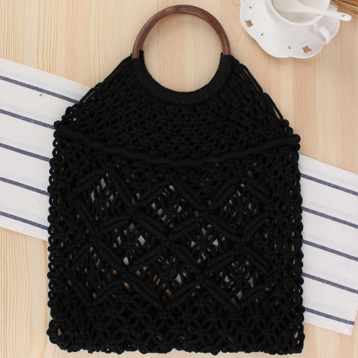 Macrame Tote Bag with Double-Layer Inner Pocket Stornfield