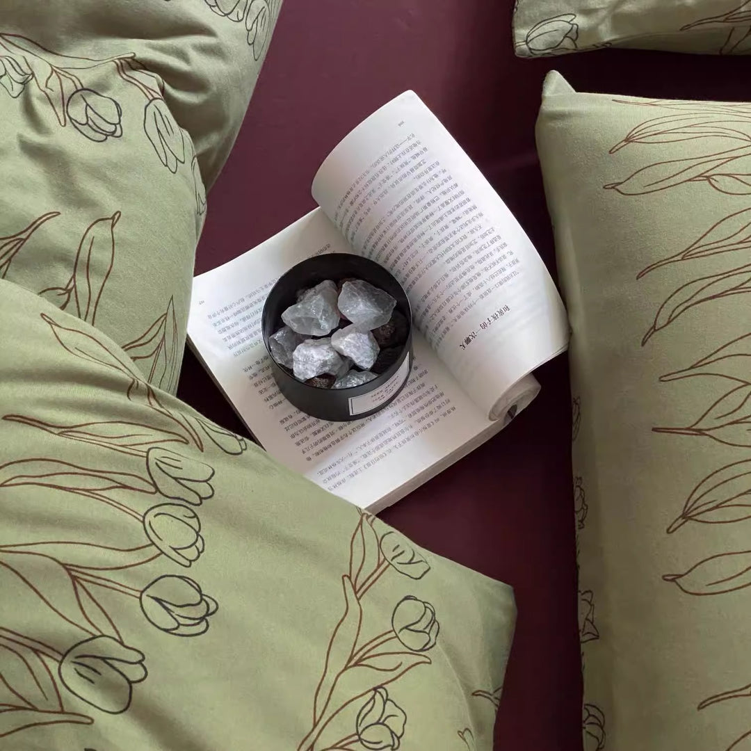 Cartoon Bear Print Duvet Cover and Pillowcase Set