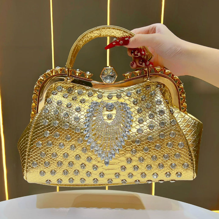 Luxurious Crystal-Embellished Evening Handbag