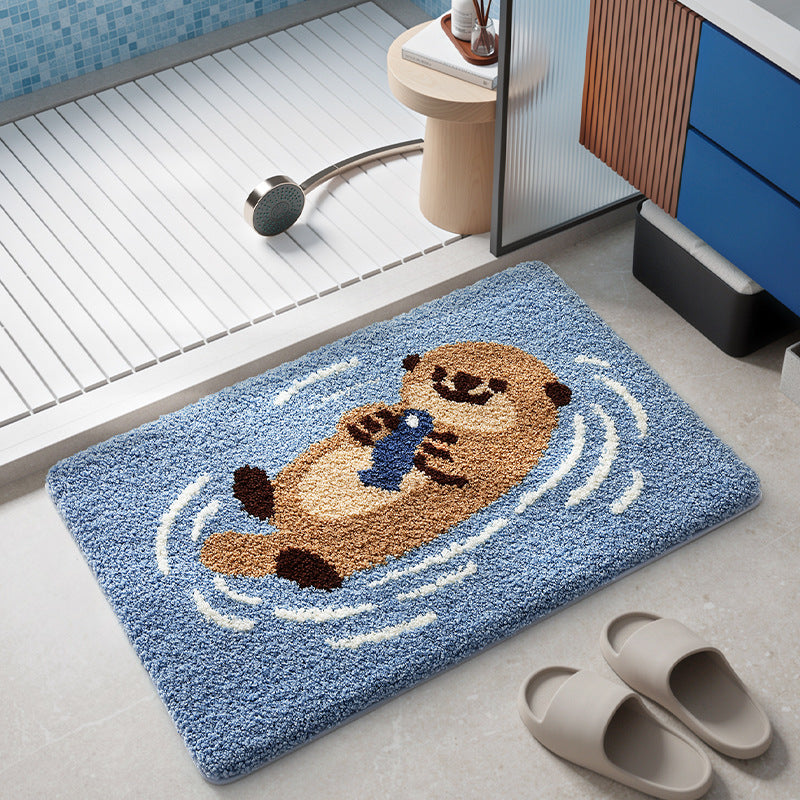 Plush Cartoon Cat Bath Mat