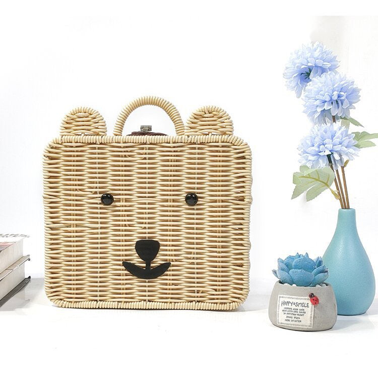 Women Handmade Basket Bag in Bear Design Stornfield