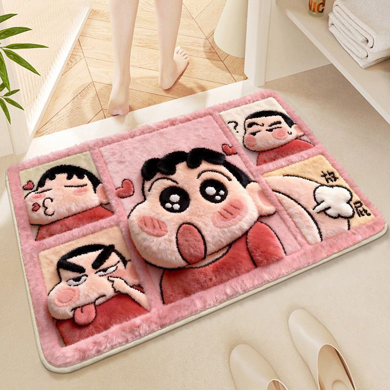 Cute Bear Theme Plush Bath Mat