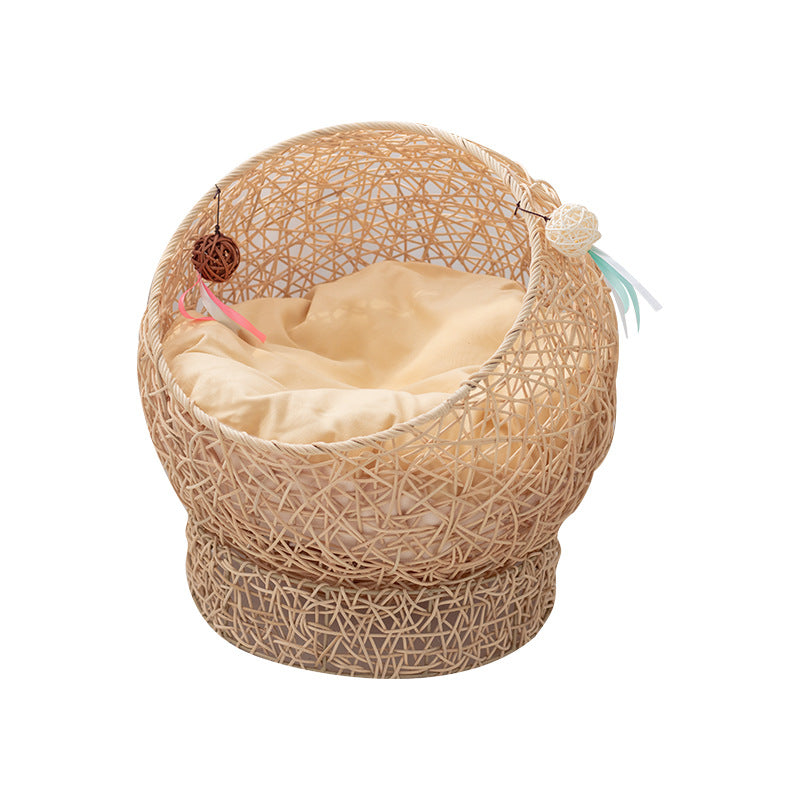 Modern Whimsical Woven Pet Bed Stornfield