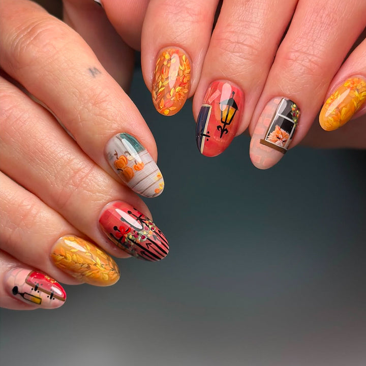 Artificial Nails in Creative Autumn Design Stornfield