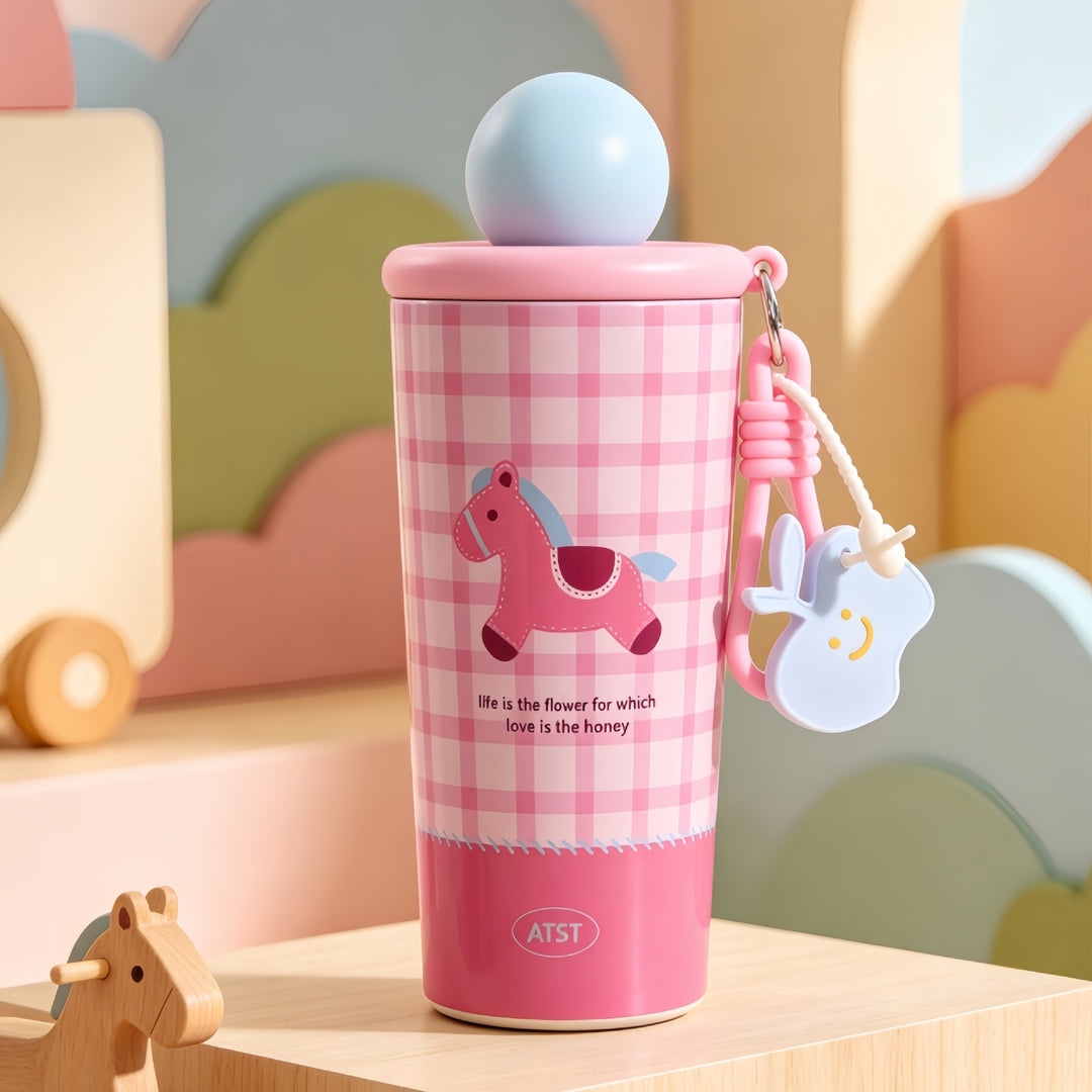 Ladies Insulated Bottle with Playful Horse Motif Stornfield