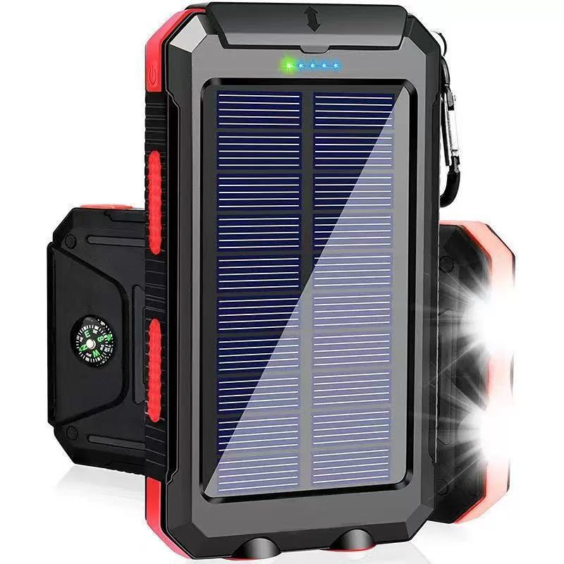 Solar-powered power bank with impact-resistant design and integrated carabiner Stornfield