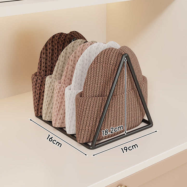 Triangular Metal Beanie and Knit Hat Organizer Rack
