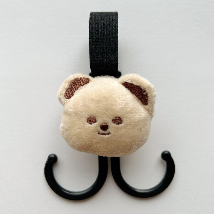 Plush Bear Bag Charm with Elastic Loop Attachment