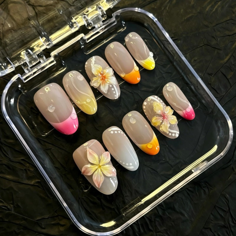 Nature-Themed Artistic Press-On Nail Set Stornfield