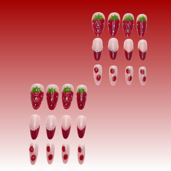 Artistic Nail Tips with Strawberry Design Stornfield
