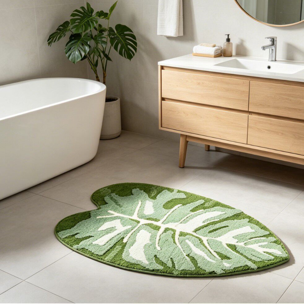 Leaf-Shaped Bathroom Mat