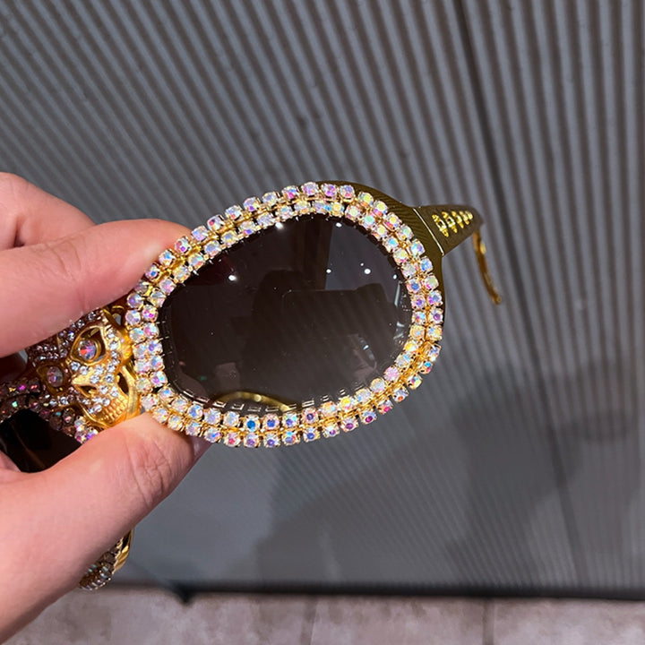 Women's statement sunglasses with eye-catching skull design and sparkling crystal detailing Stornfield
