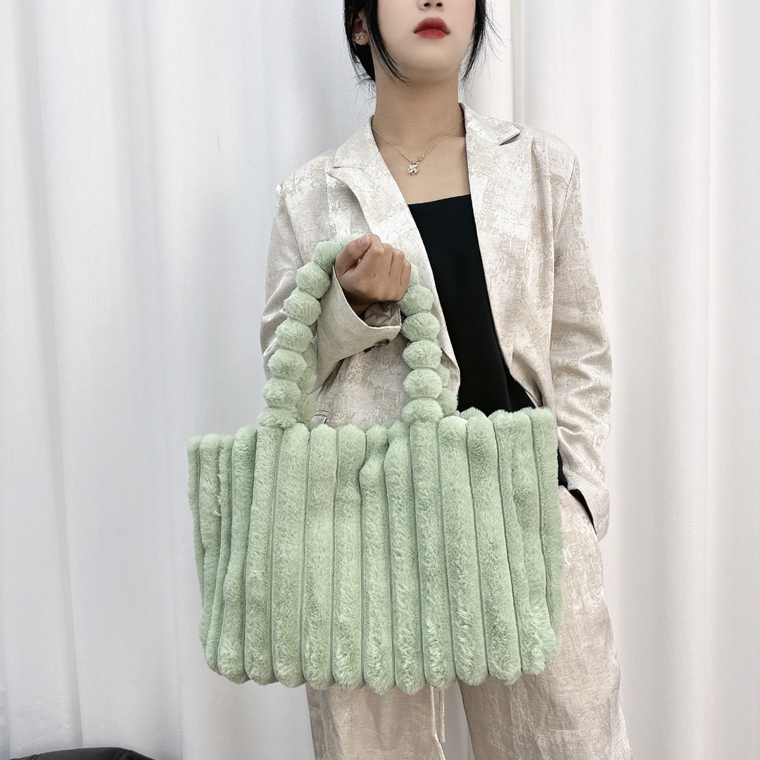 Plush Faux Fur Tote Bag