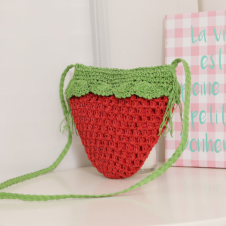 Handcrafted Shoulder Bag in Fruity Strawberry Design Stornfield