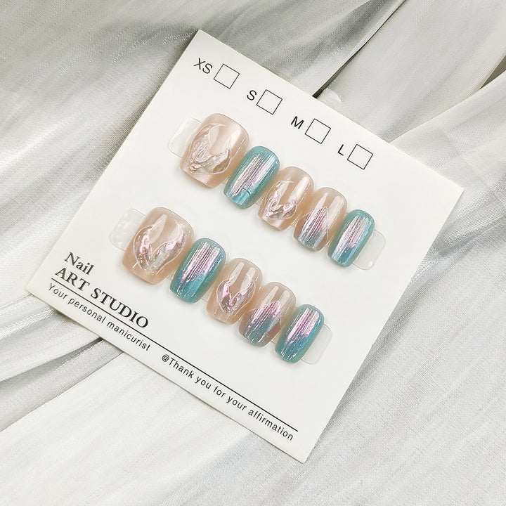 Glamorous artificial nails with holographic effect Stornfield
