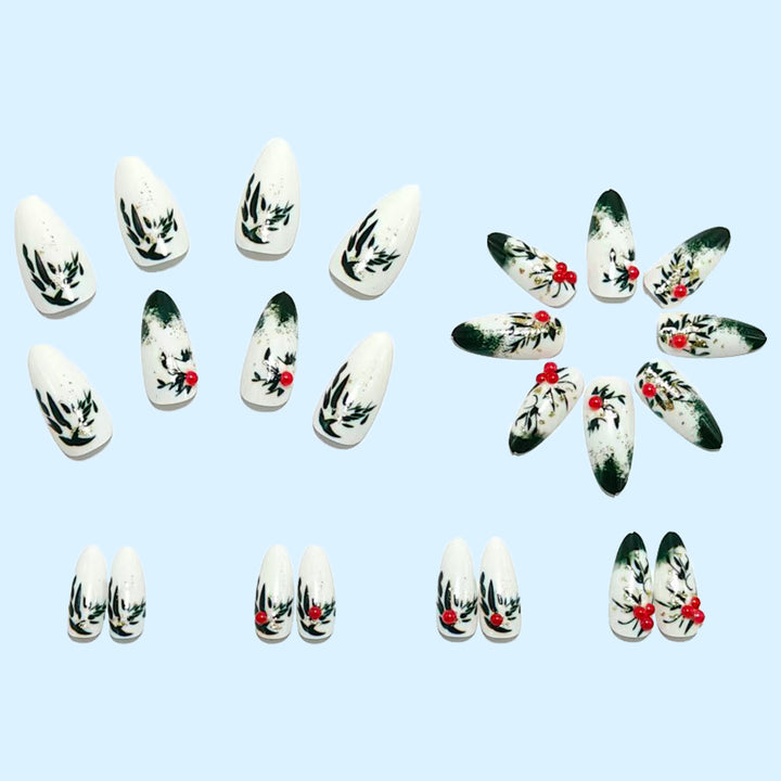 Glamorous artificial nails with floral accents Stornfield