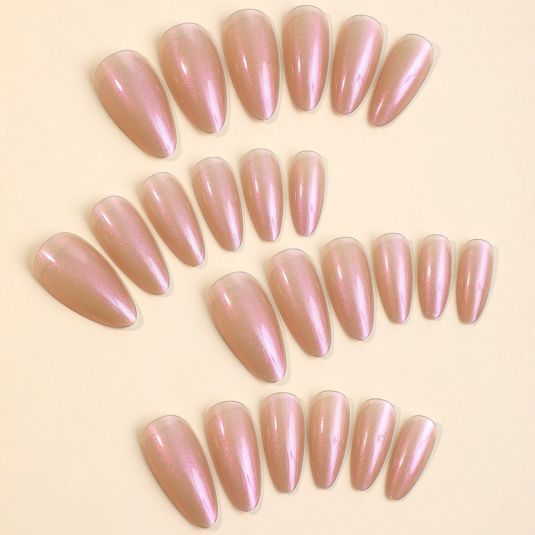 Acrylic nail set with shimmering design and elegant shapes Stornfield