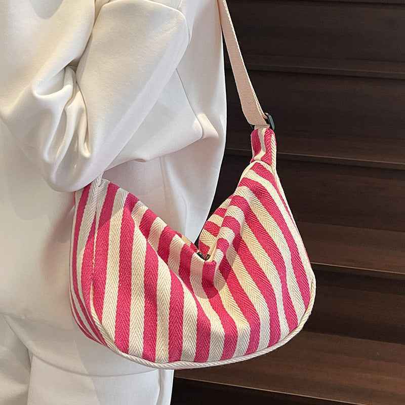 Casual Striped Shoulder Bag
