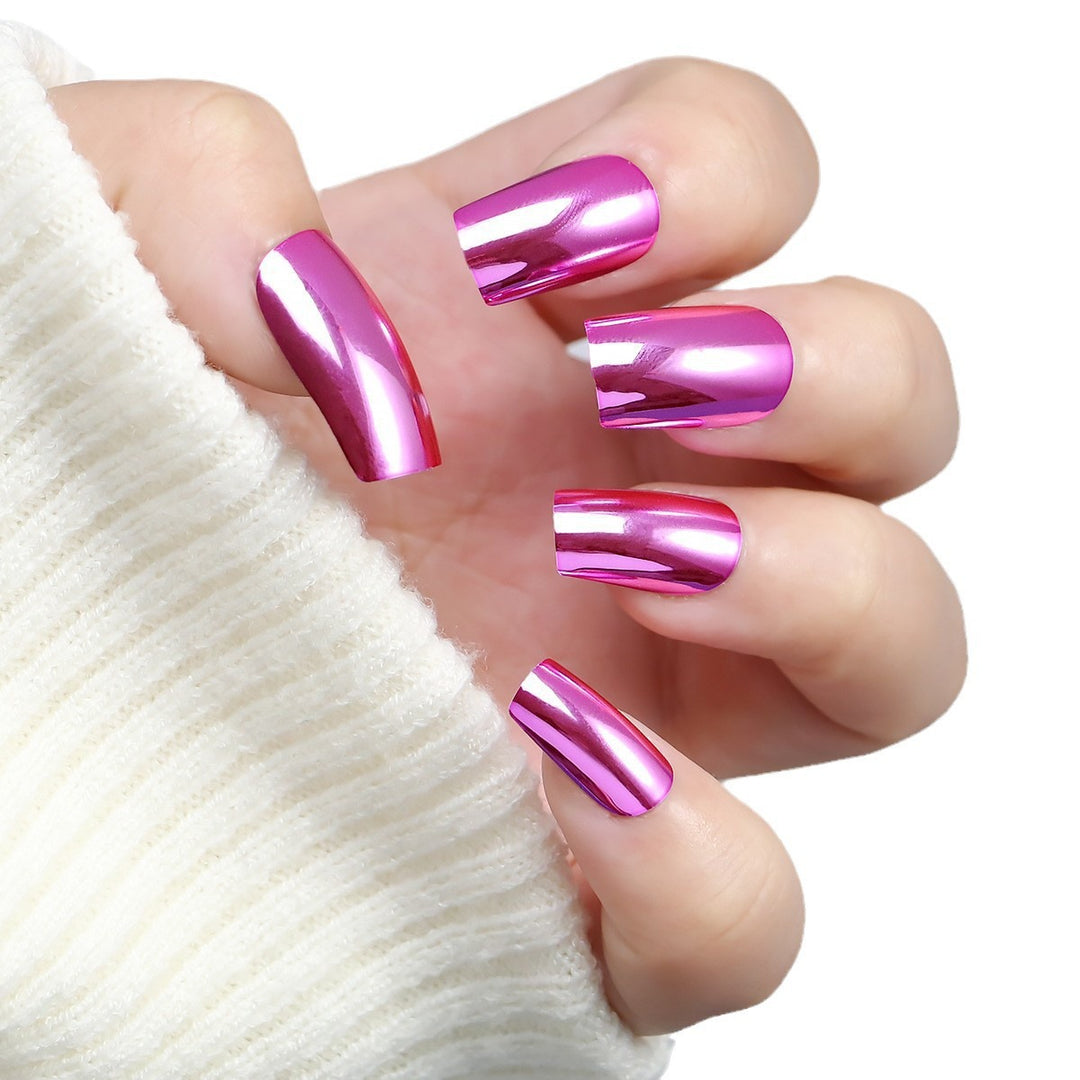 Chrome Finish Press-On Nails Stornfield