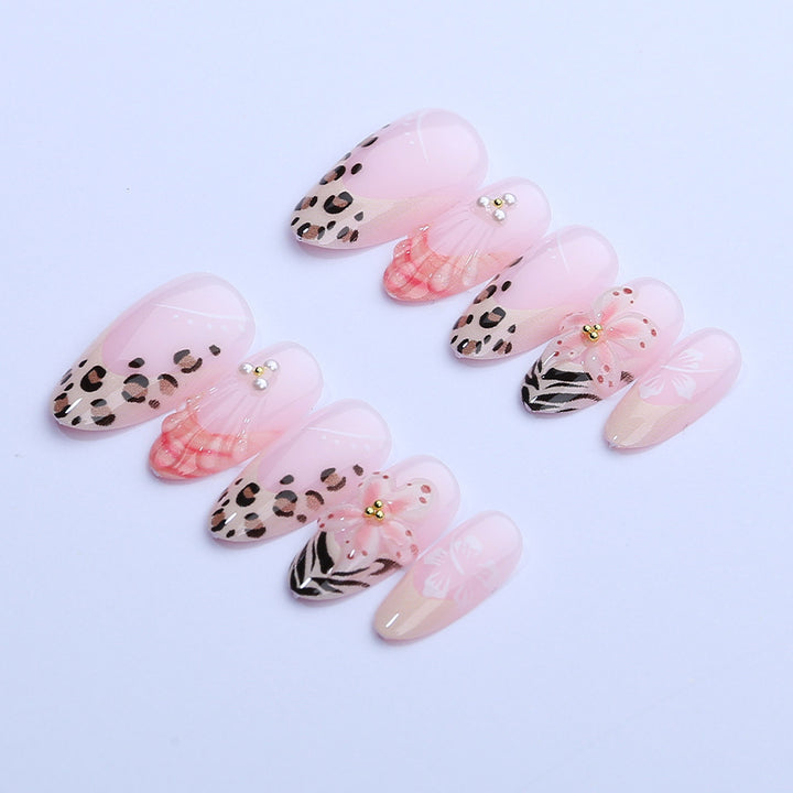 Elegant Artistic Floral Press-On Nails Stornfield