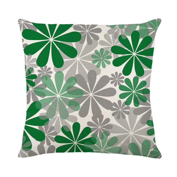 Artistic Daisy Print Linen Throw Pillow