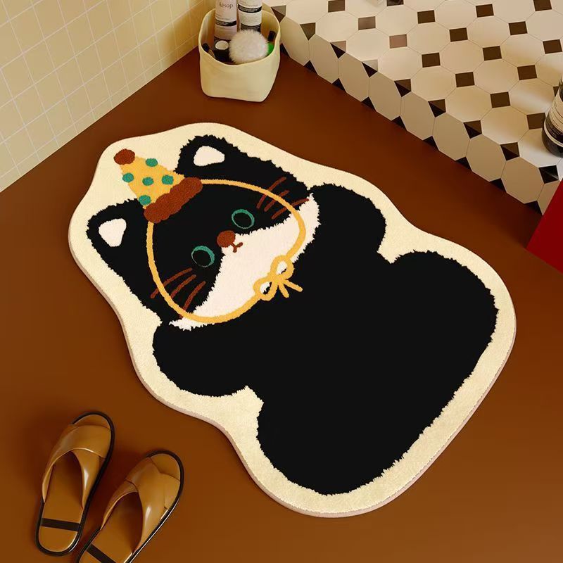 Cartoon Cat-Themed Bath Mat Stornfield