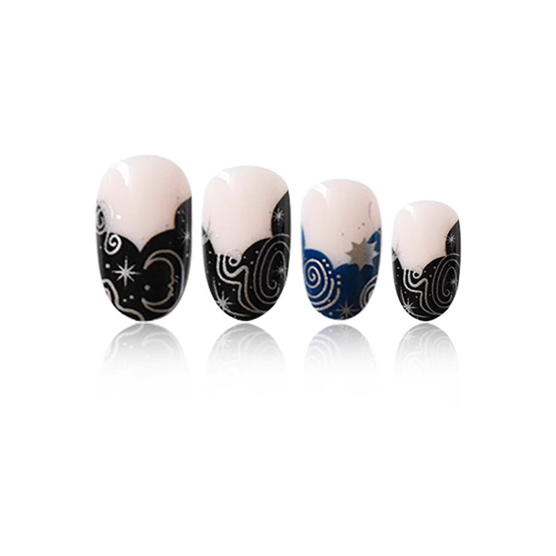 Artistic Galaxy-Themed Press-On Nails Stornfield