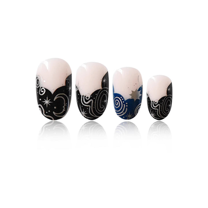 Artistic Galaxy-Themed Press-On Nails Stornfield