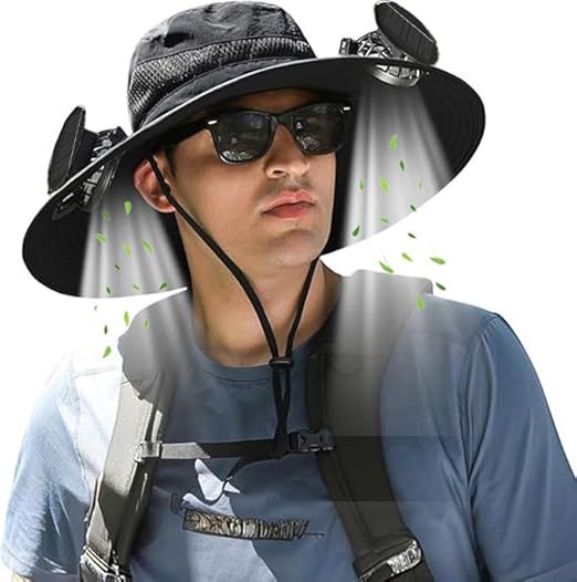 Outdoor sun hat with wide brim, integrated ventilation, UV protection, and chin strap Stornfield