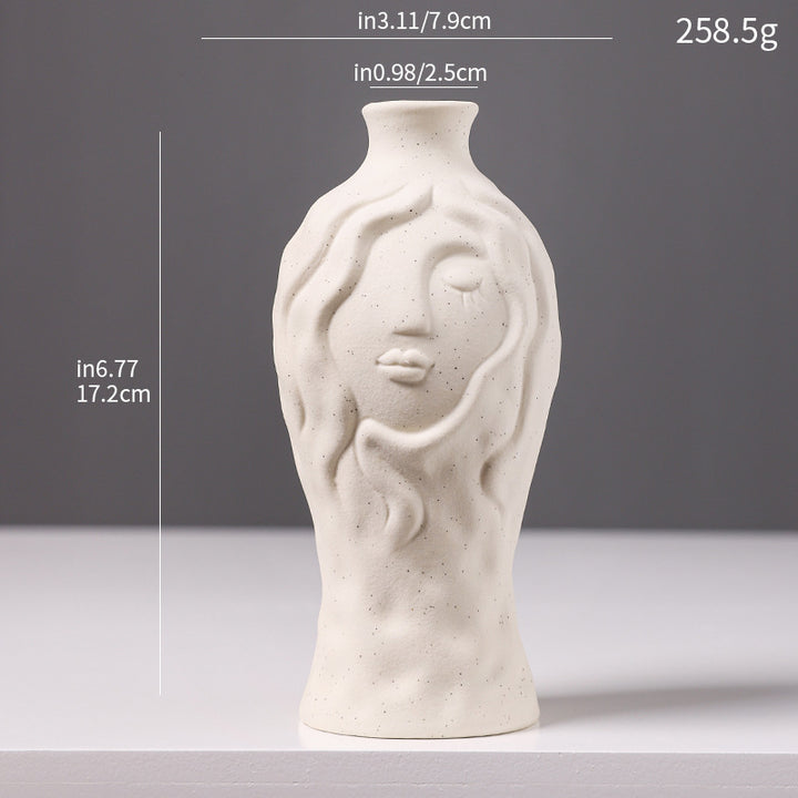 Artistic Face-Shaped Ceramic Vase