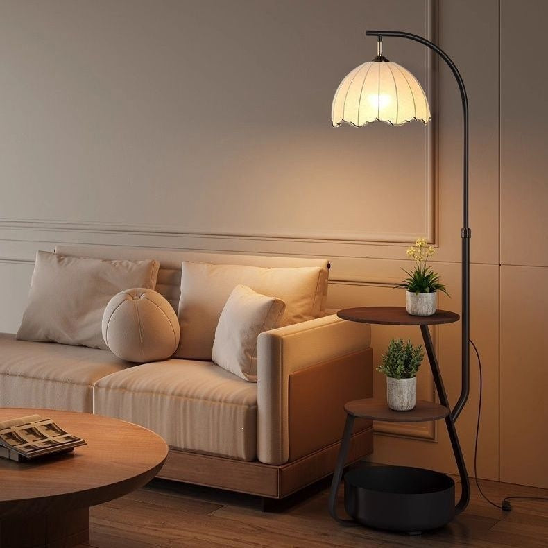 Modern Floor Lamp with Shelves