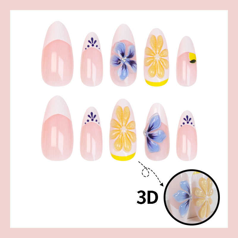 Nail art set with elegant floral and butterfly accents Stornfield